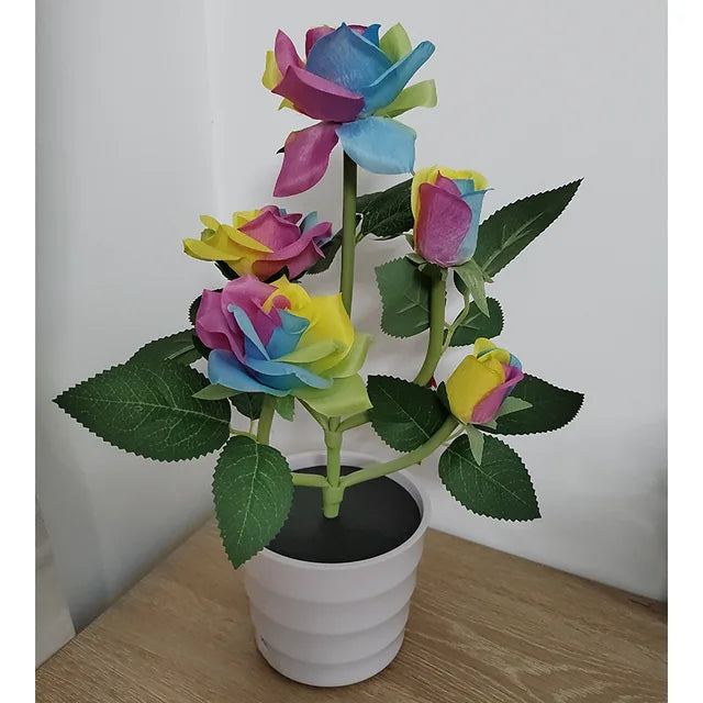 Solar Flower Table Lamp with Lithium Battery