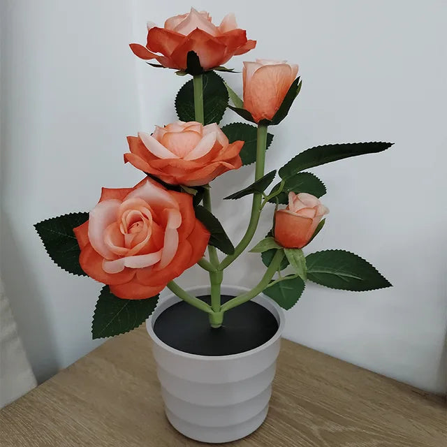 Solar Flower Table Lamp with Lithium Battery