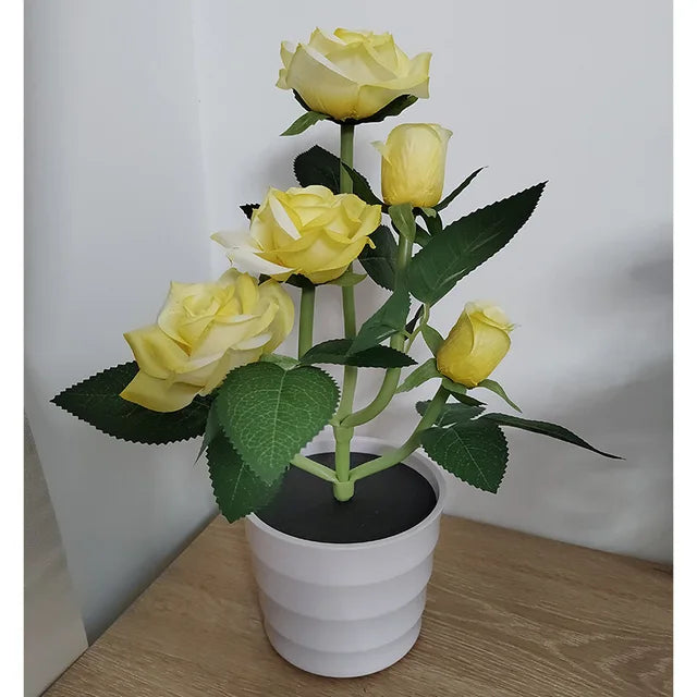 Solar Flower Table Lamp with Lithium Battery