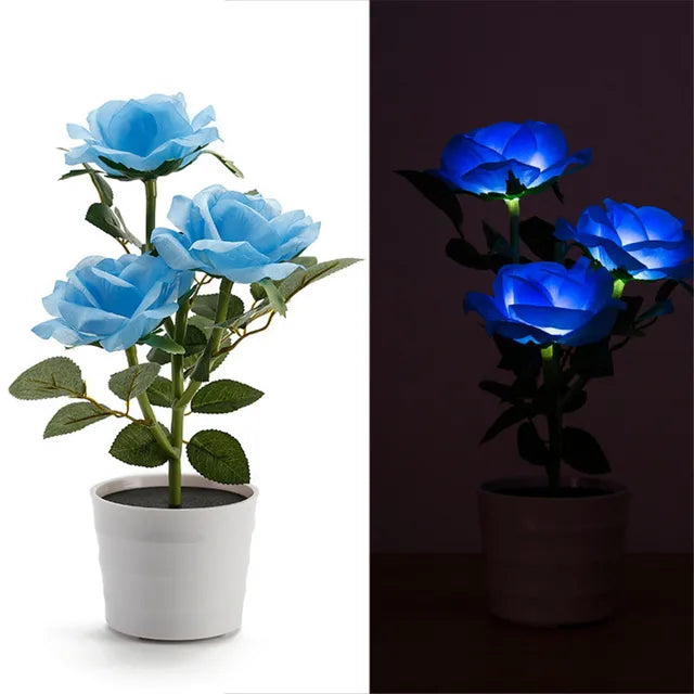 Solar Flower Table Lamp with Lithium Battery
