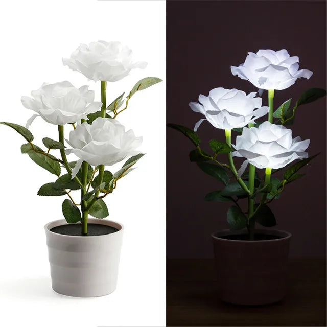 Solar Flower Table Lamp with Lithium Battery