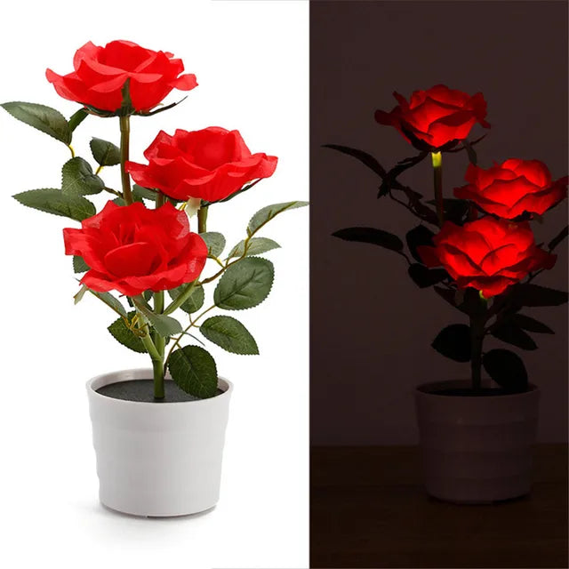 Solar Flower Table Lamp with Lithium Battery