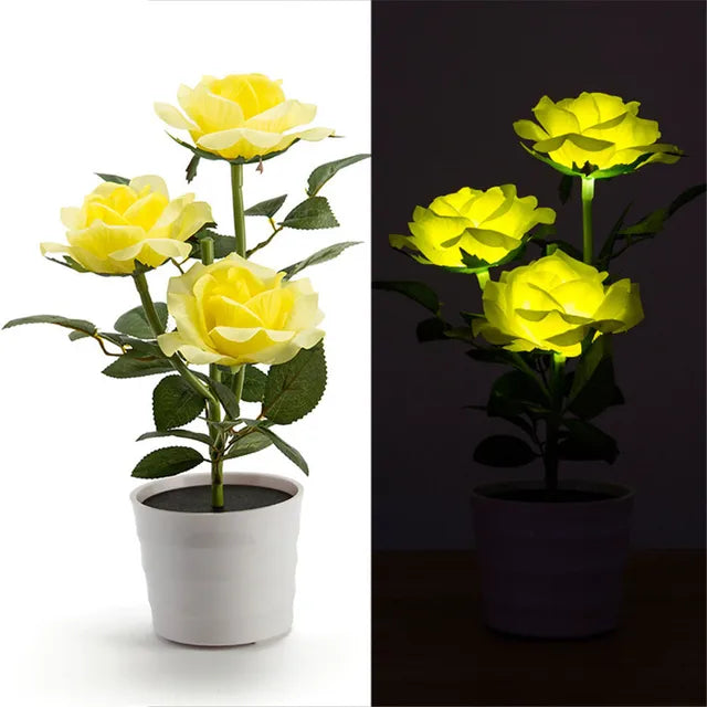 Solar Flower Table Lamp with Lithium Battery