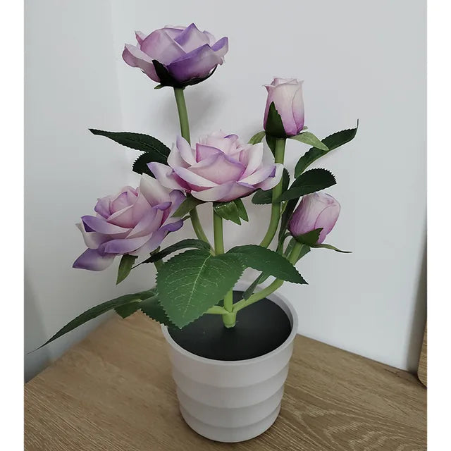 Solar Flower Table Lamp with Lithium Battery