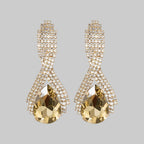 Crystal Stud Earrings With Decorative Stones