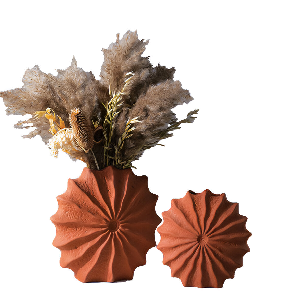 Pleated Ceramic Decorative Vase