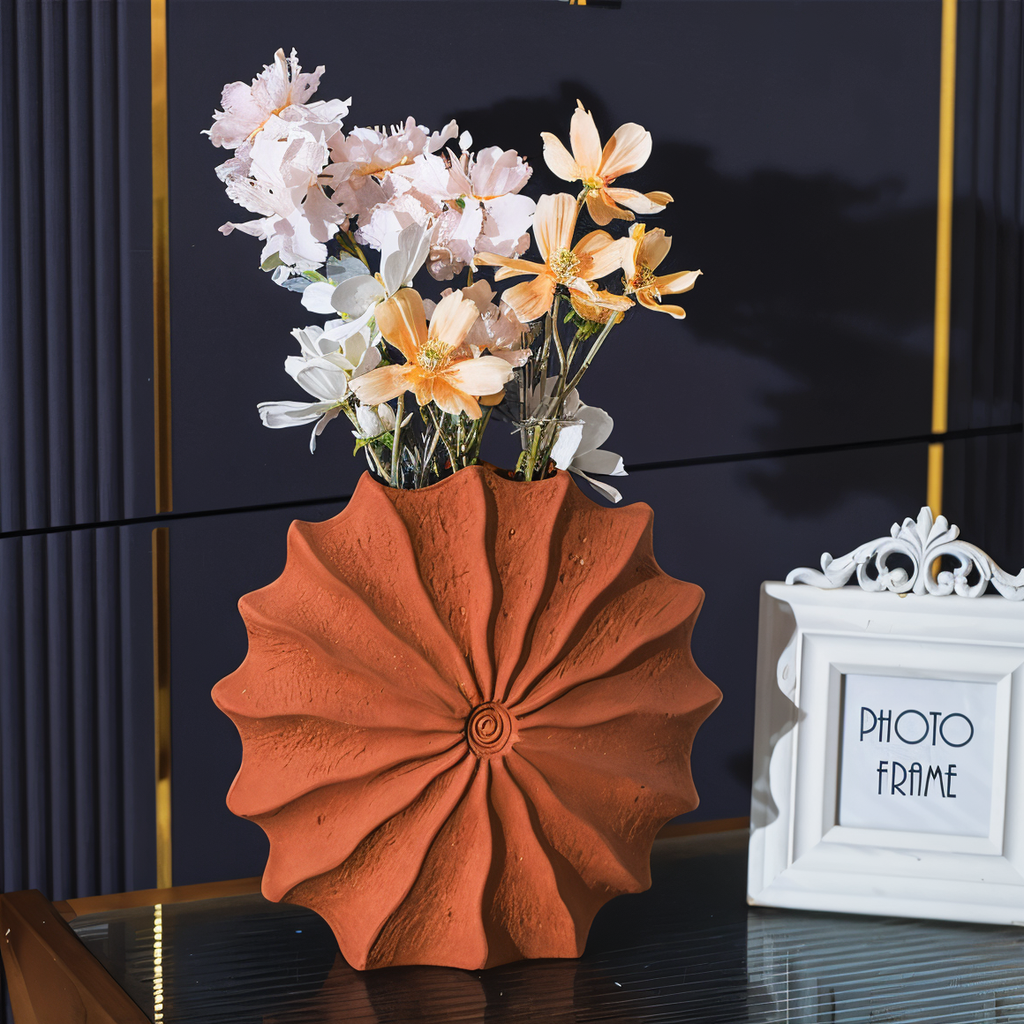 Pleated Ceramic Decorative Vase