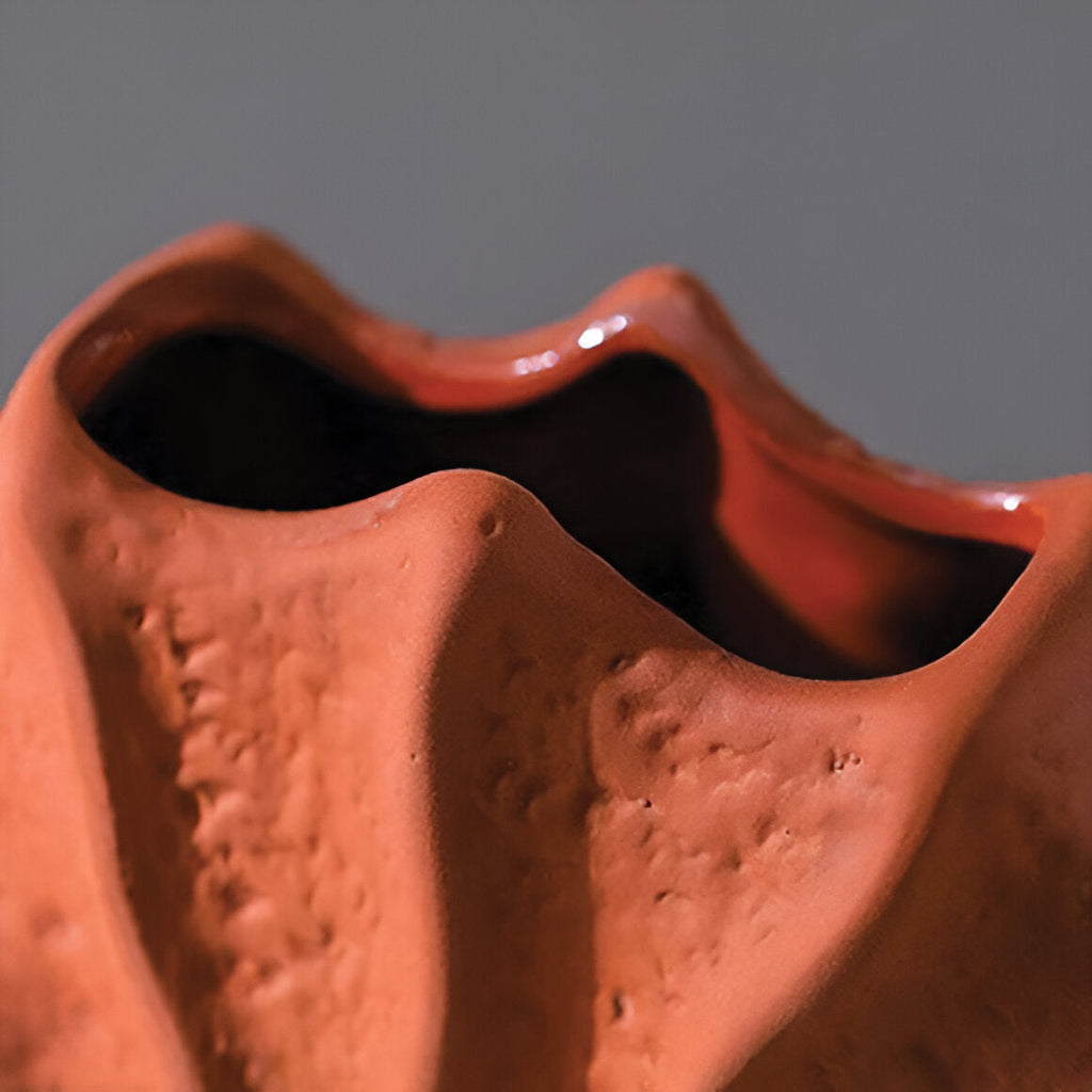 Pleated Ceramic Decorative Vase