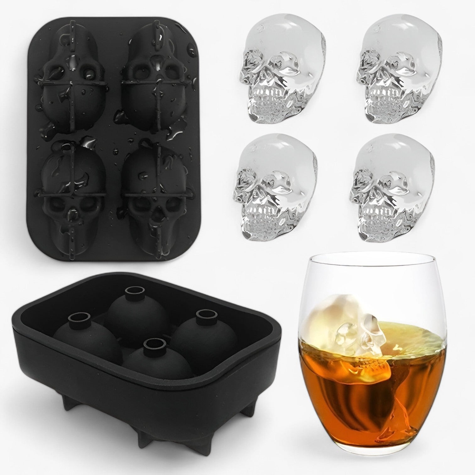 Skull Shape Ice Cube Mold