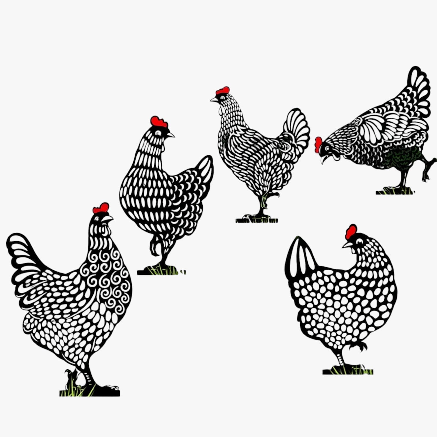 Chicken Pattern Garden Decoration