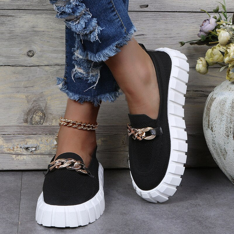 Chunky Platform Sneakers Lace Up Street Style