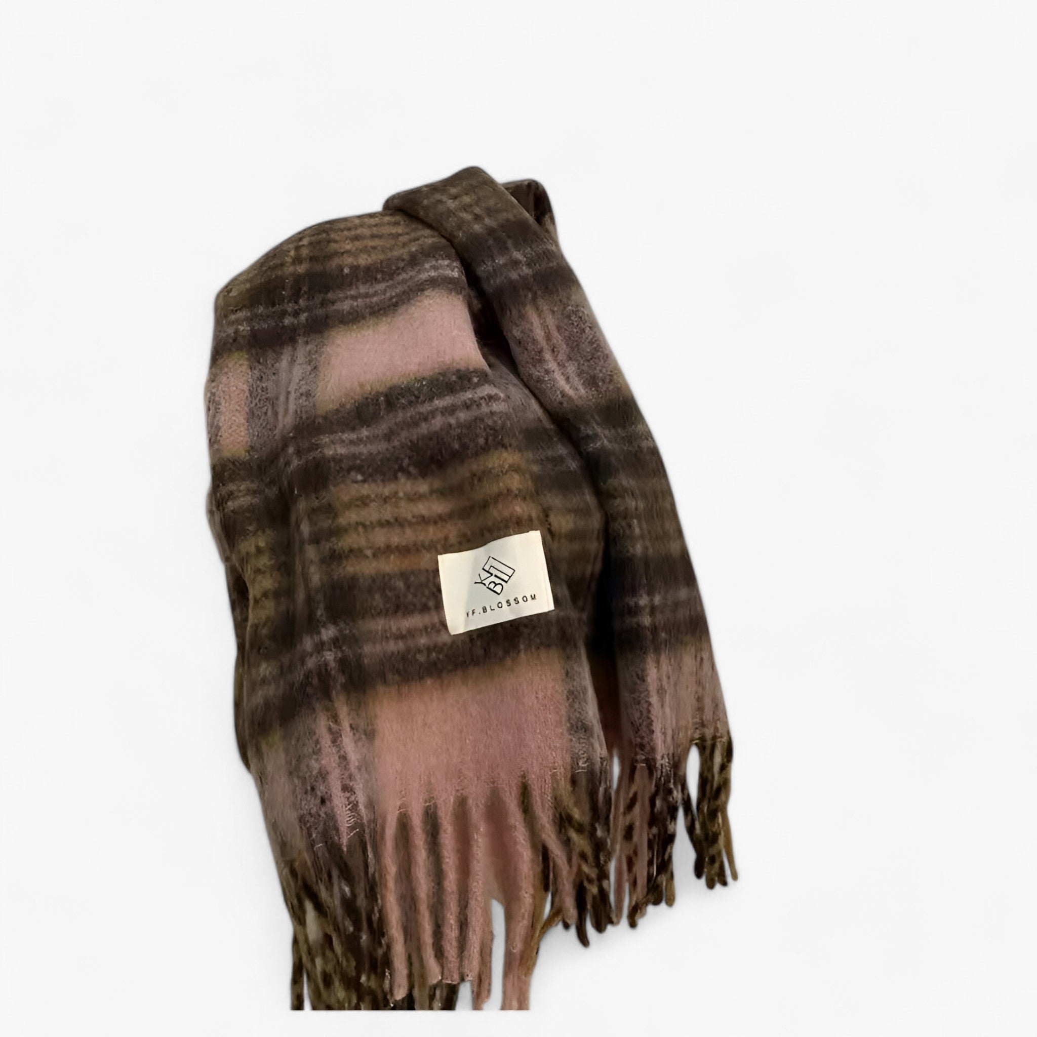 Soft Mohair Checked Shawl