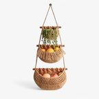 3-Tier Hanging Jute Fruit Basket