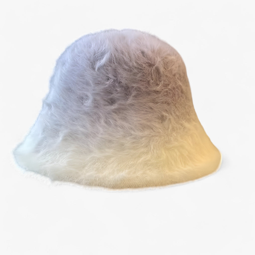 Rabbit-Fur Bucket Hat for Cold Weather