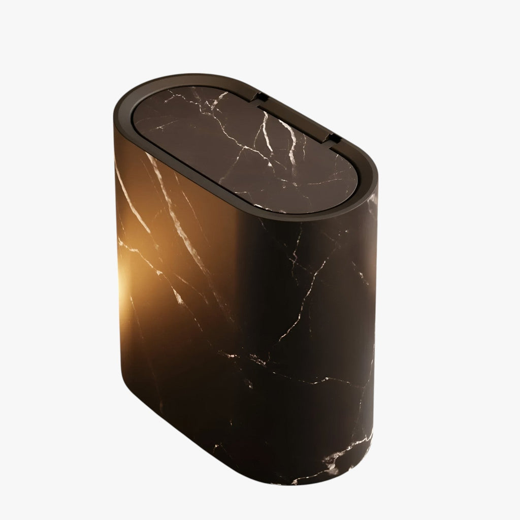 Slim Trash Bin with Marble Finish