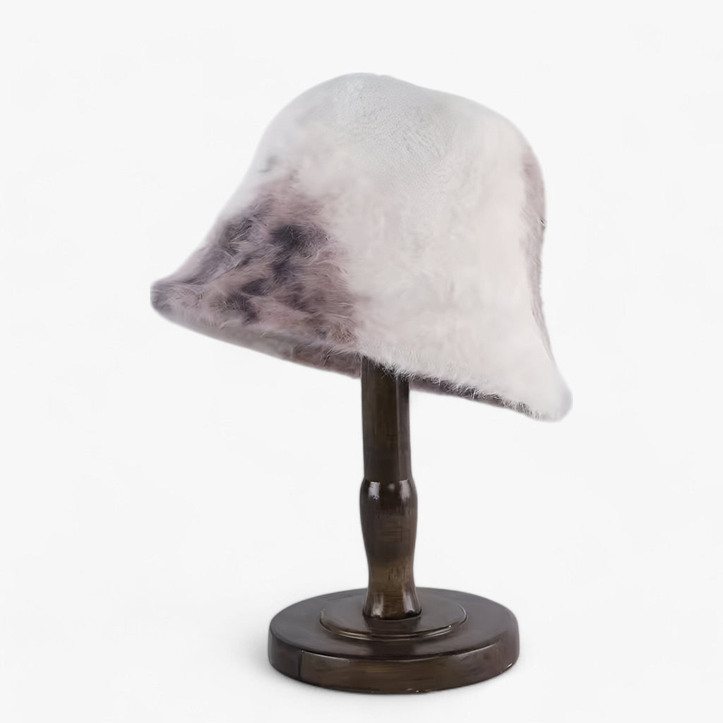 Rabbit-Fur Bucket Hat for Cold Weather