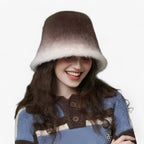 Rabbit-Fur Bucket Hat for Cold Weather
