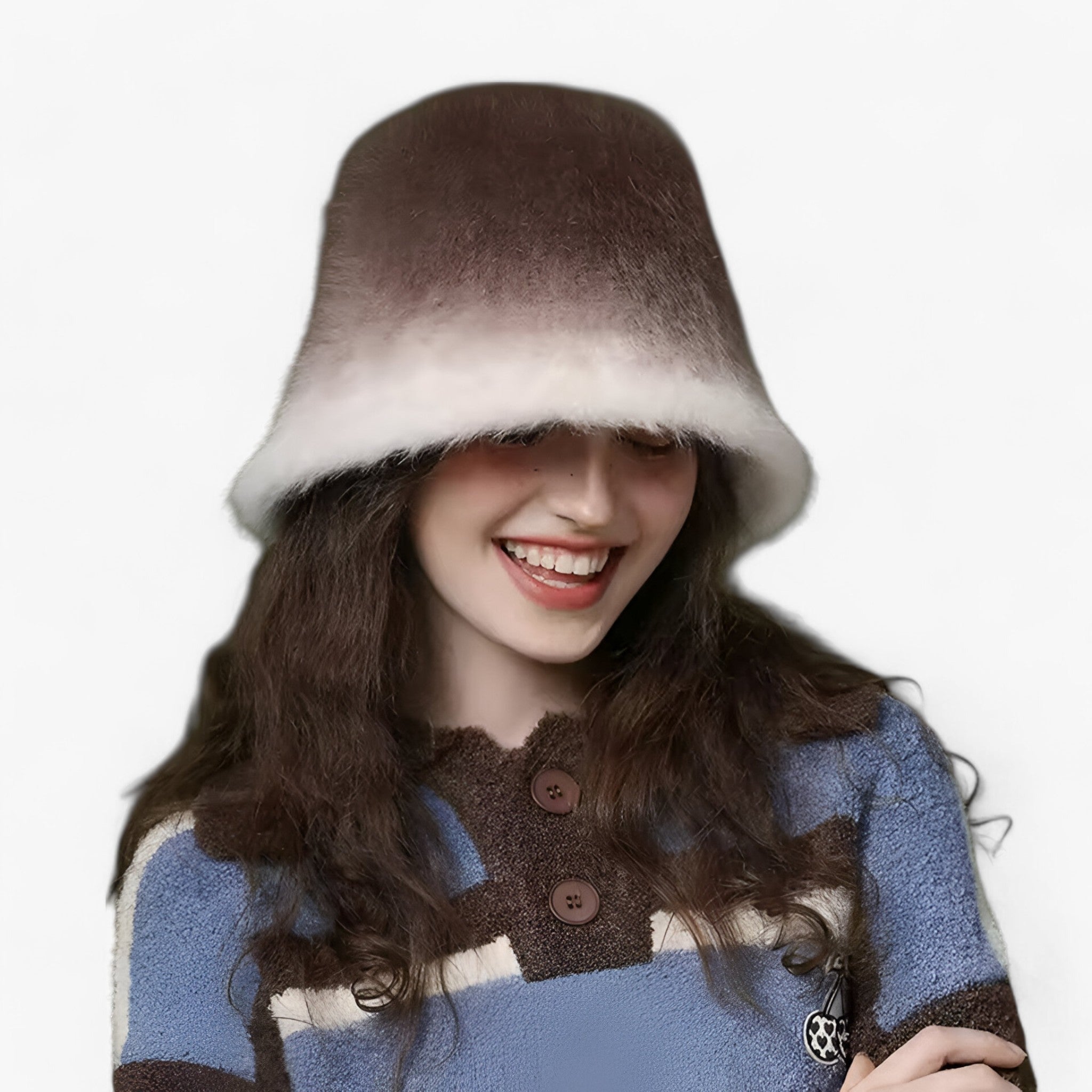 Rabbit-Fur Bucket Hat for Cold Weather