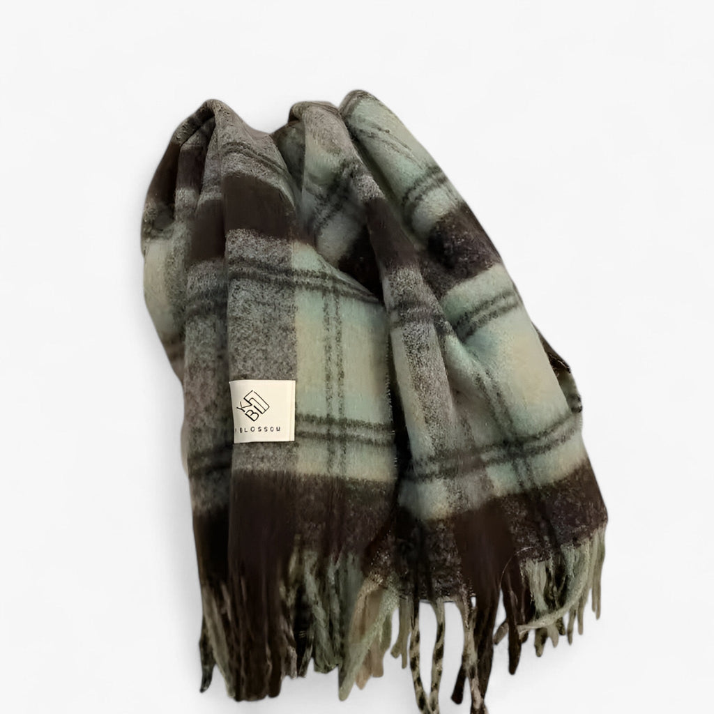 Soft Mohair Checked Shawl