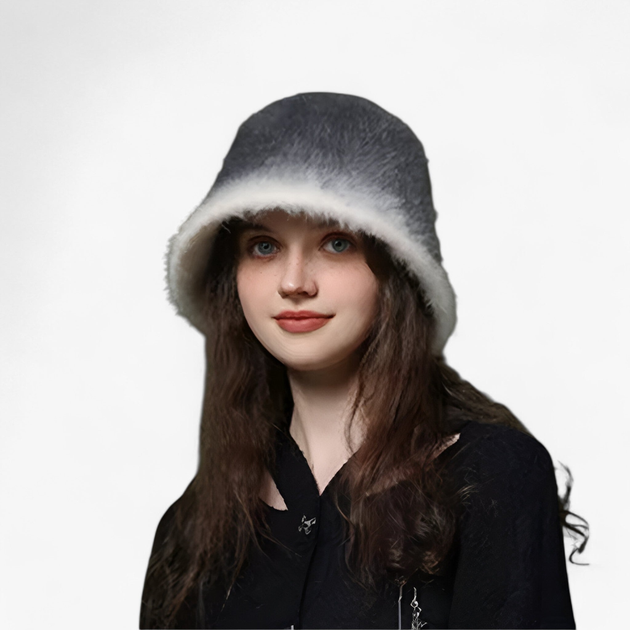 Rabbit-Fur Bucket Hat for Cold Weather