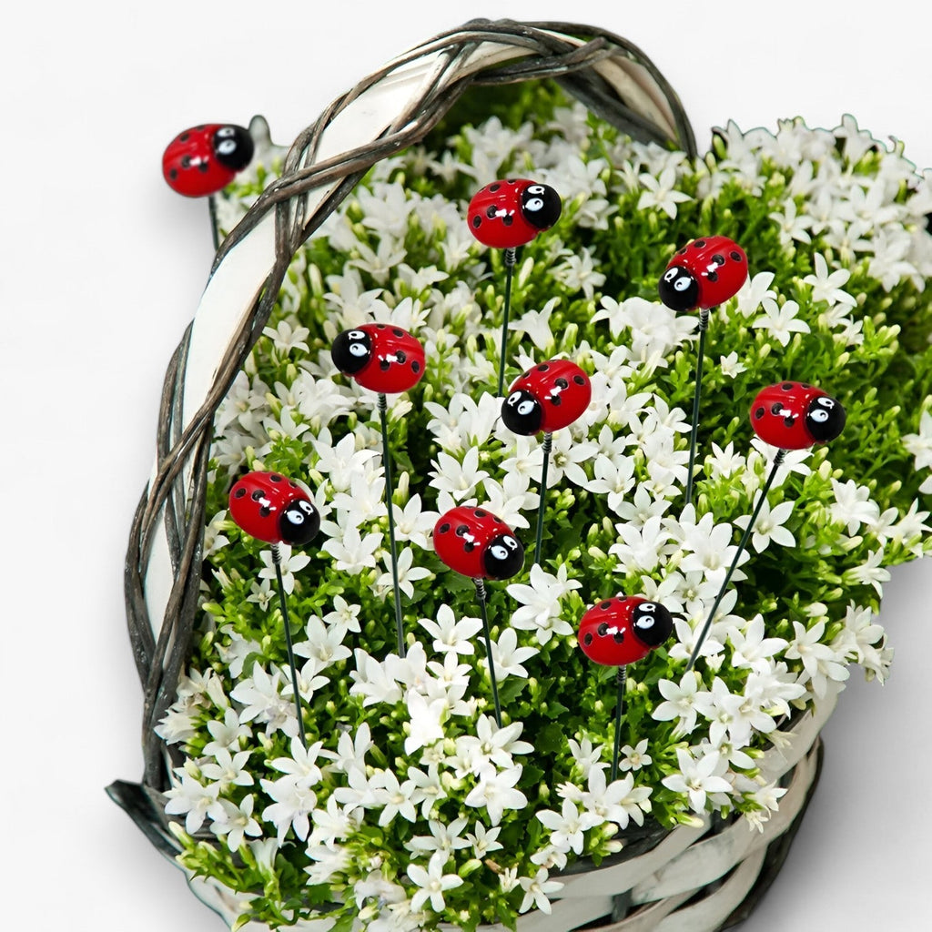 Ladybug Garden Stakes Set