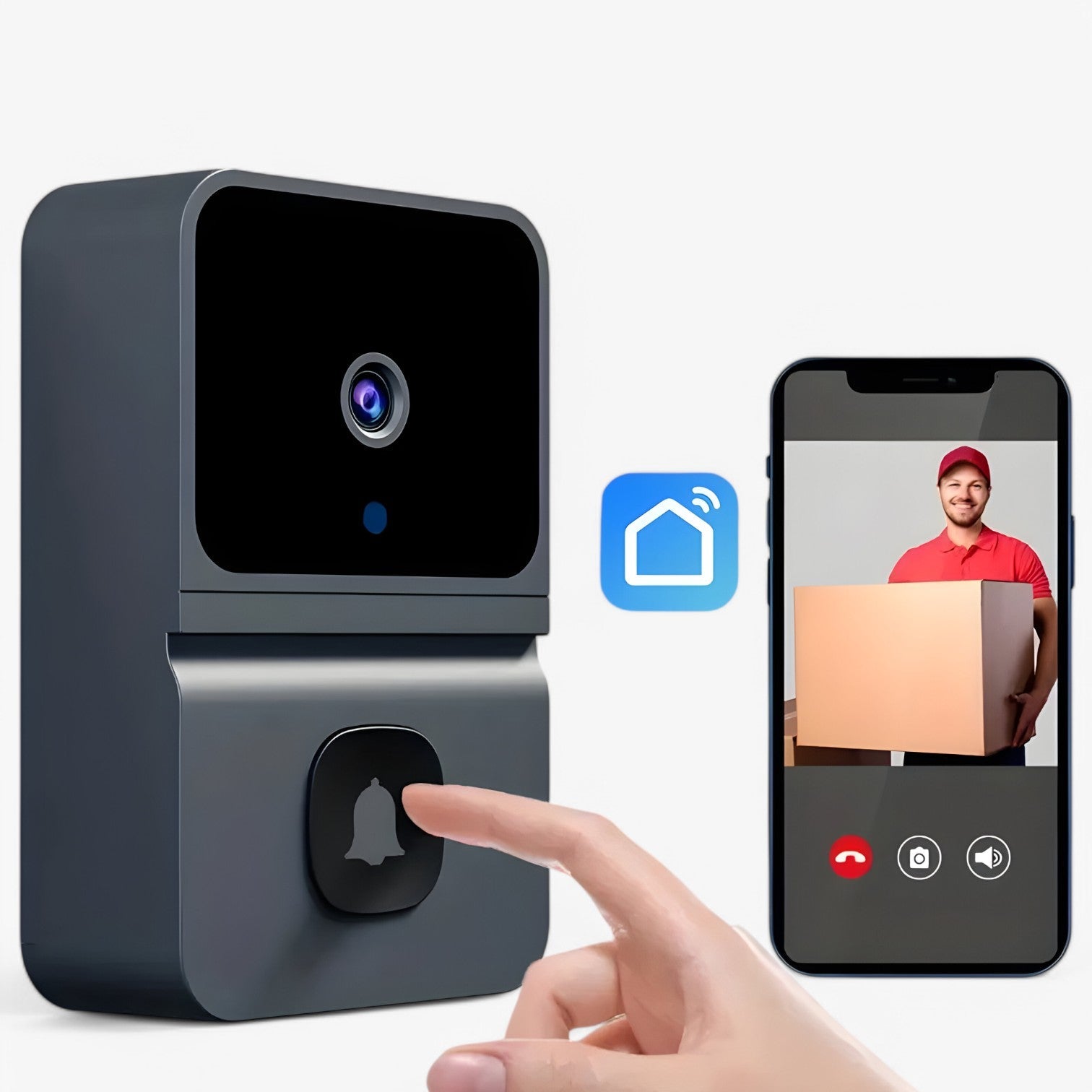 Slim WiFi Video Doorbell with Two Way Intercom