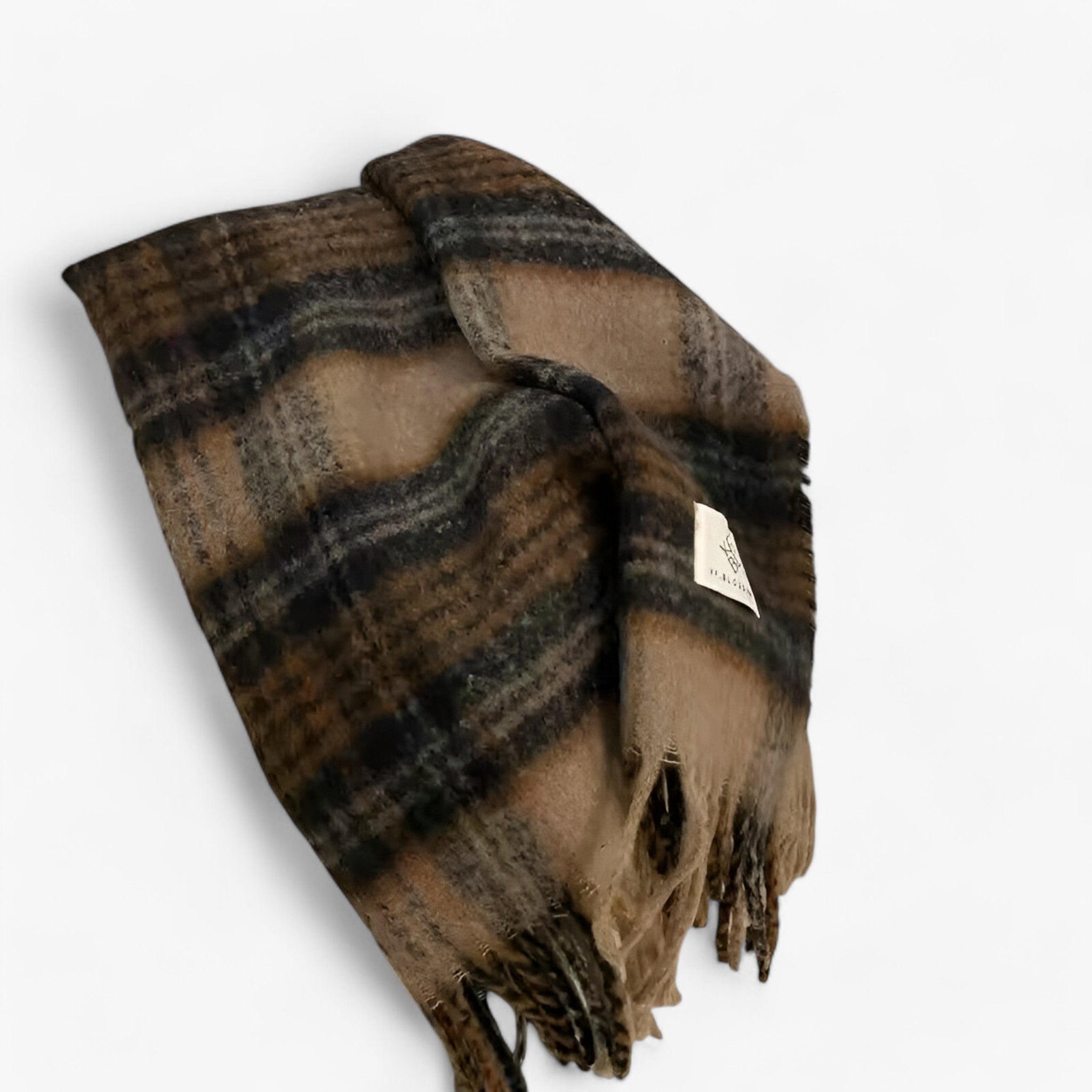 Soft Mohair Checked Shawl