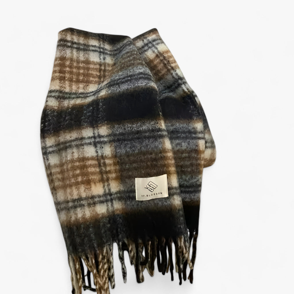 Soft Mohair Checked Shawl