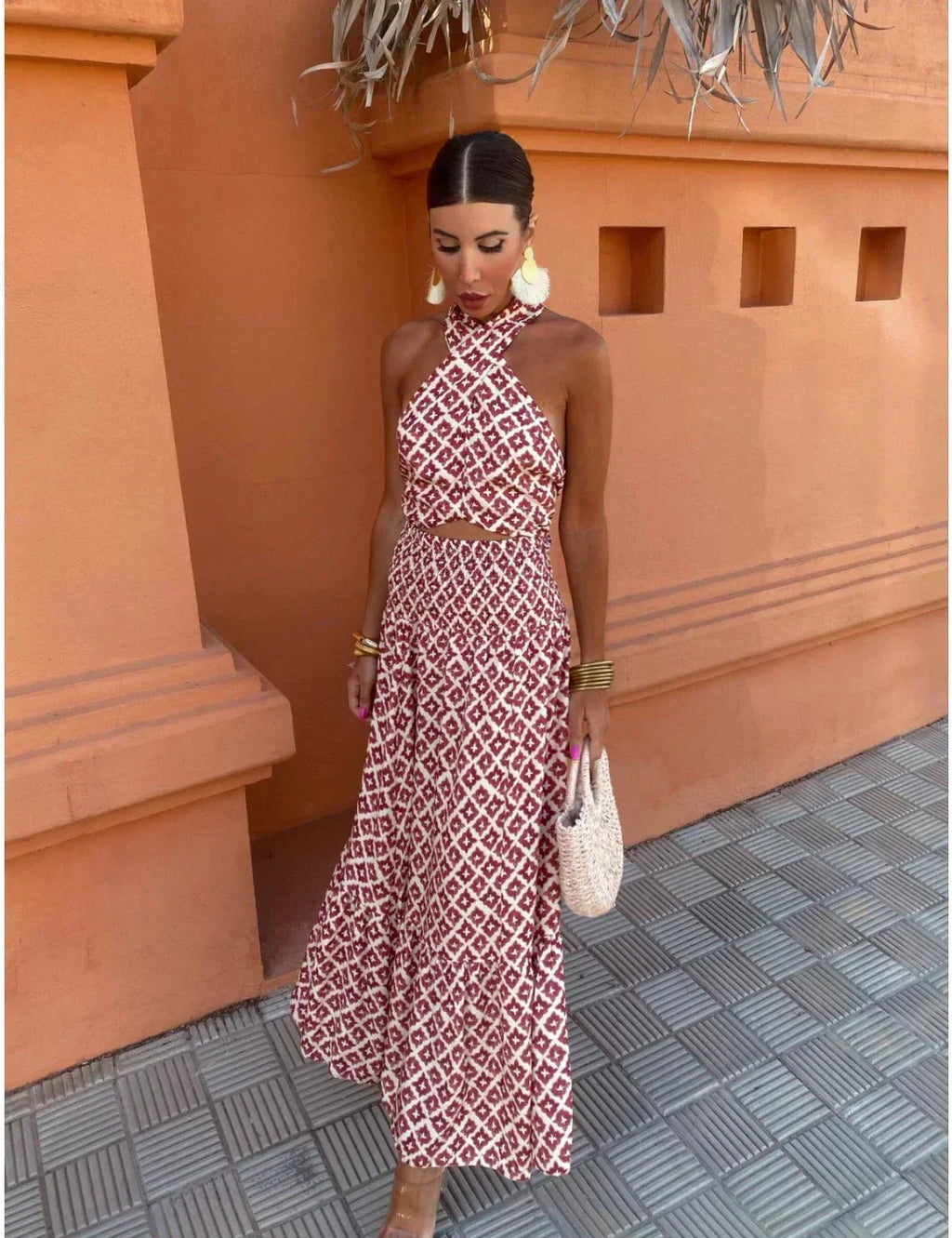 Off-Shoulder Midi Dress with Ruched Detail