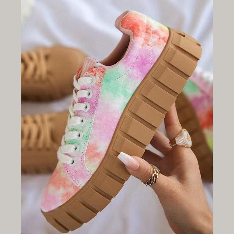 Chunky Platform Sneakers Lace Up Street Style