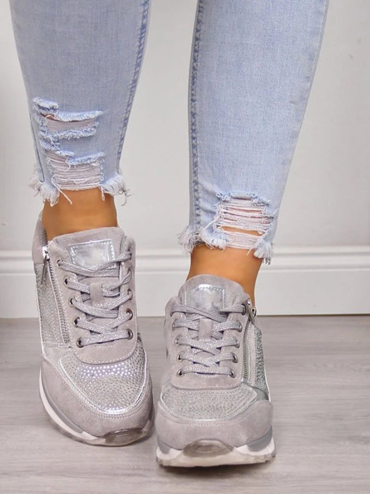 Platform Sneakers with Zipper Closure