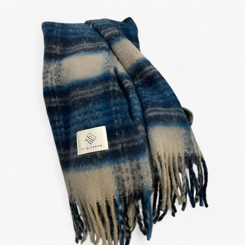 Soft Mohair Checked Shawl