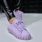 Chunky Platform Sneakers Lace Up Street Style