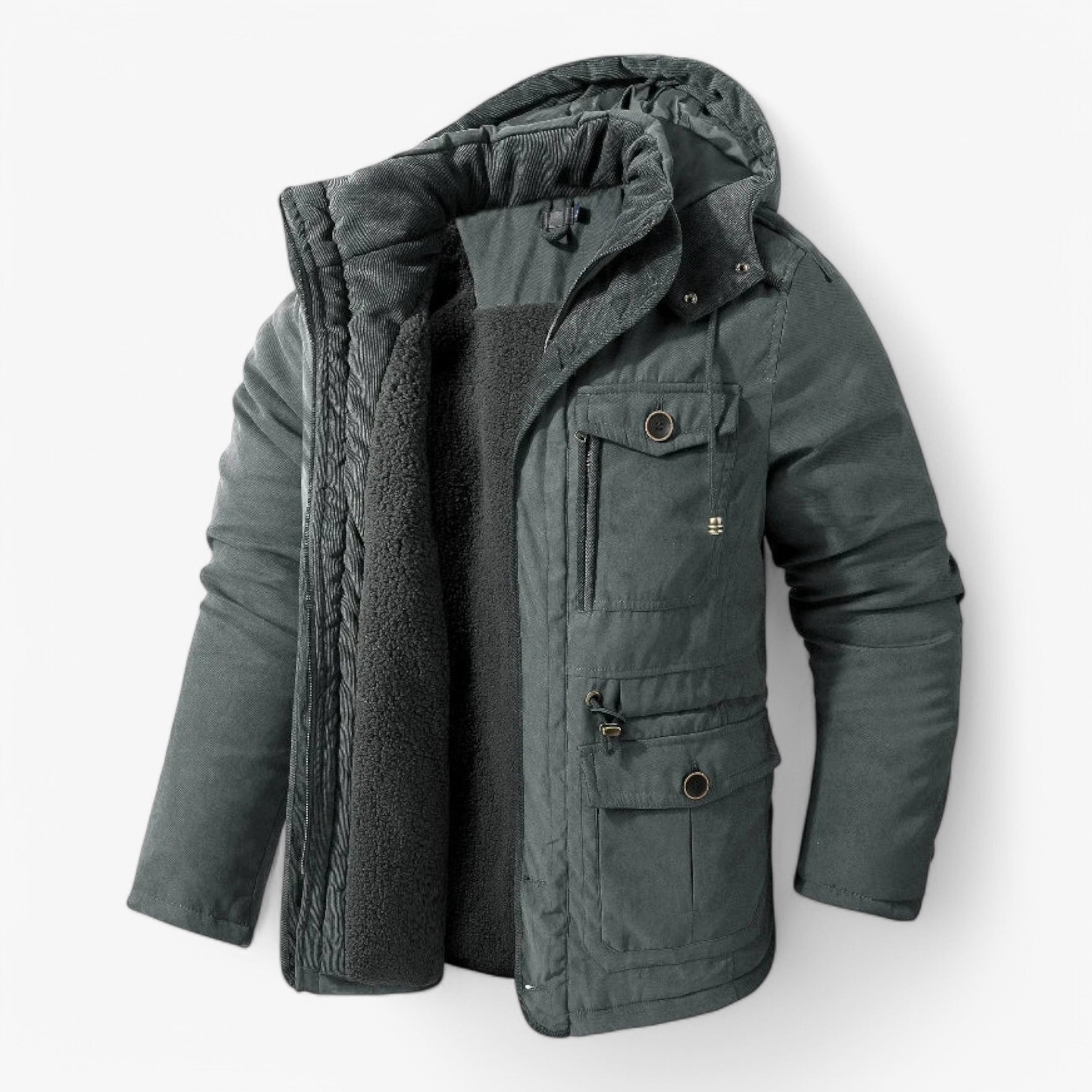 Men's Insulated Winter Jacket with Hood