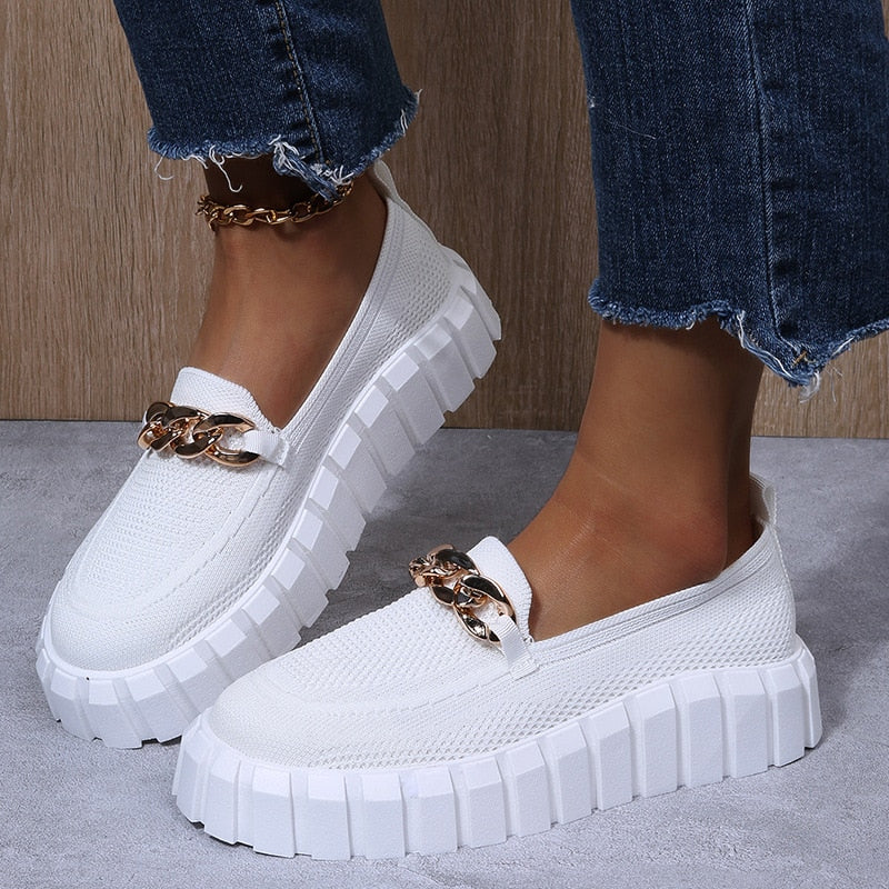 Chunky Platform Sneakers Lace Up Street Style