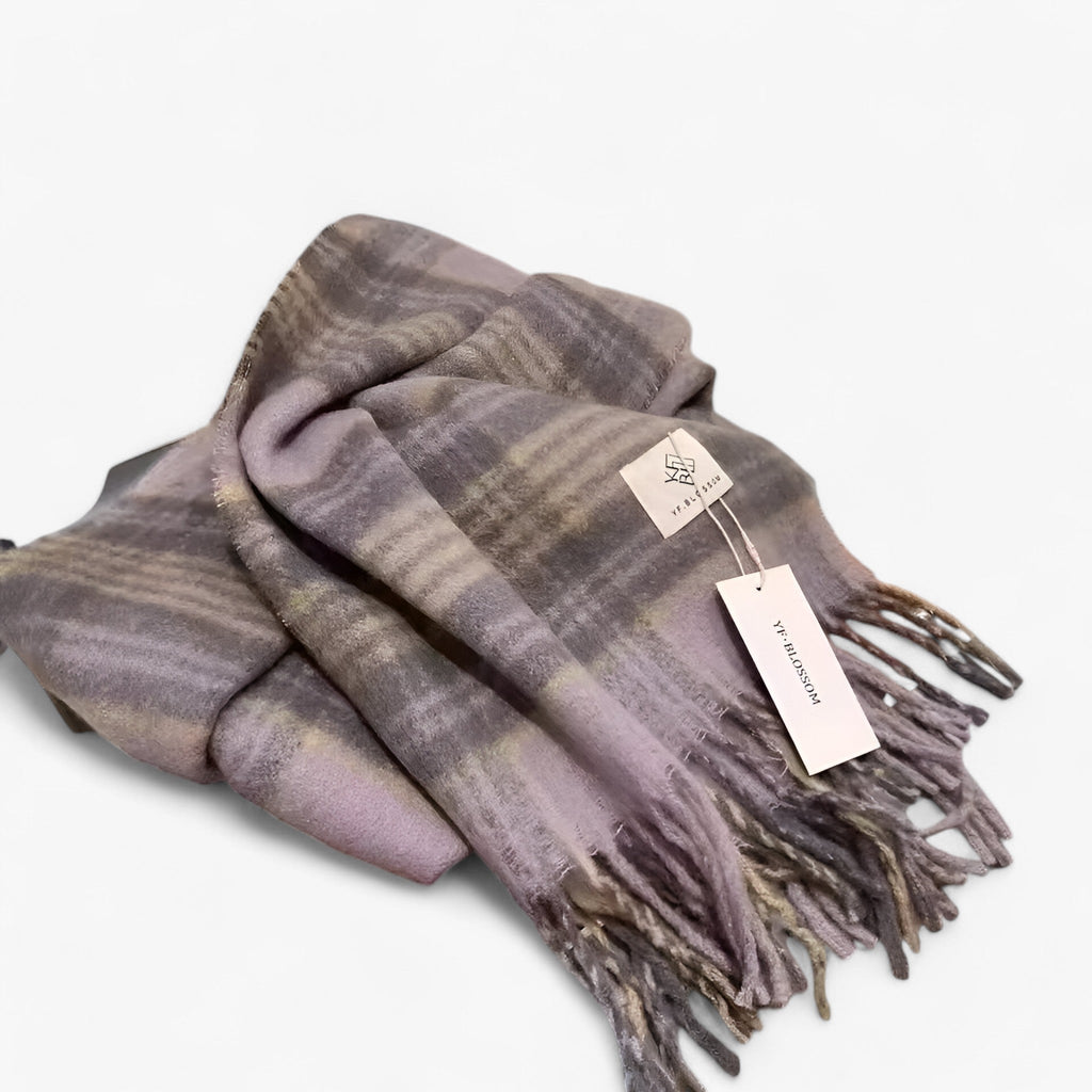 Soft Mohair Checked Shawl
