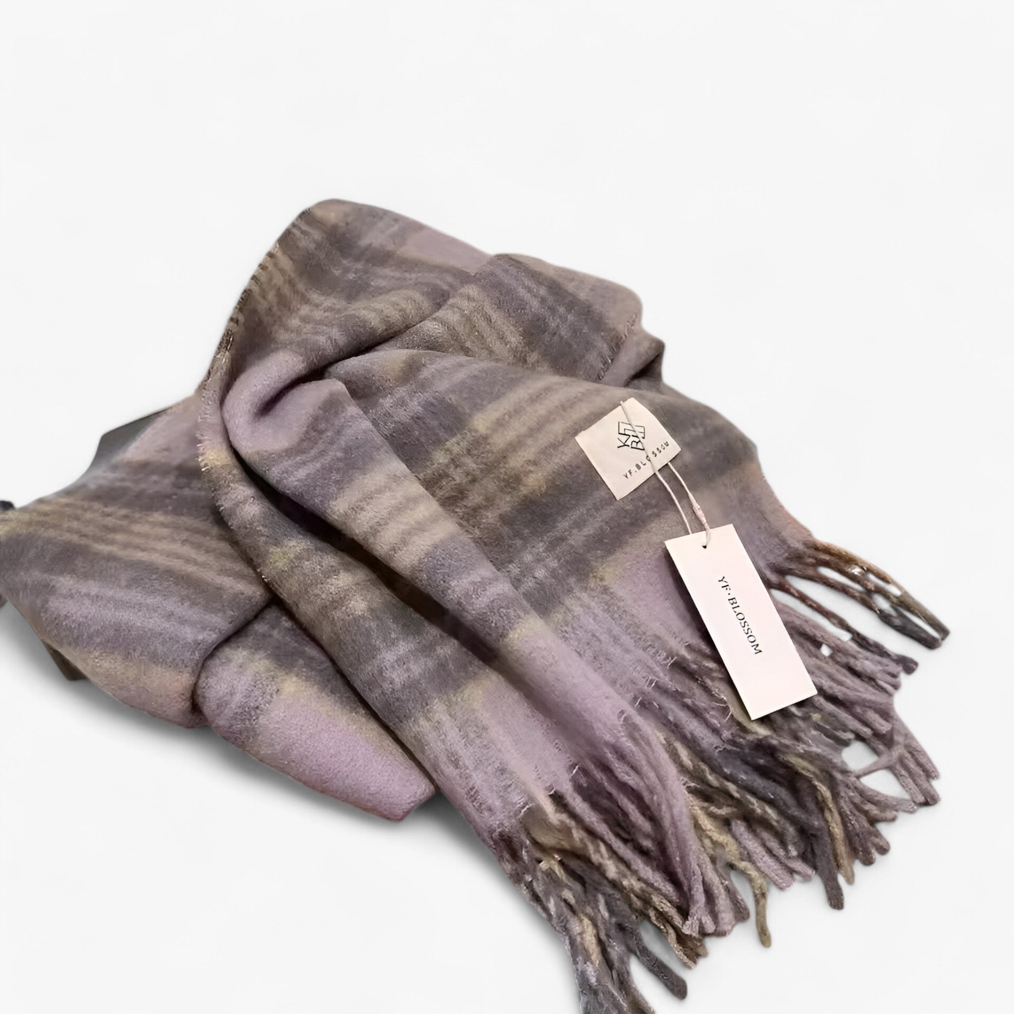Soft Mohair Checked Shawl
