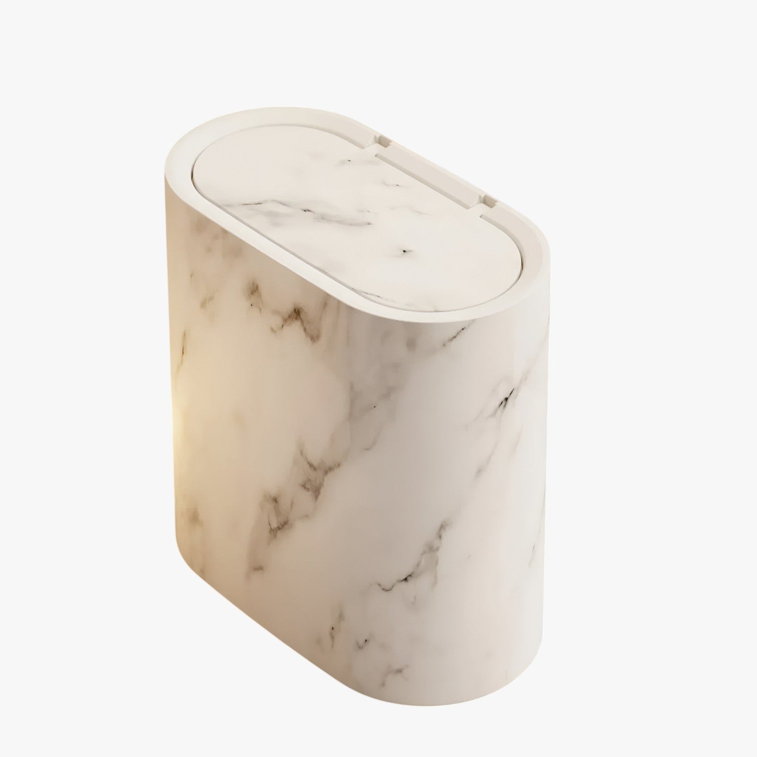 Slim Trash Bin with Marble Finish