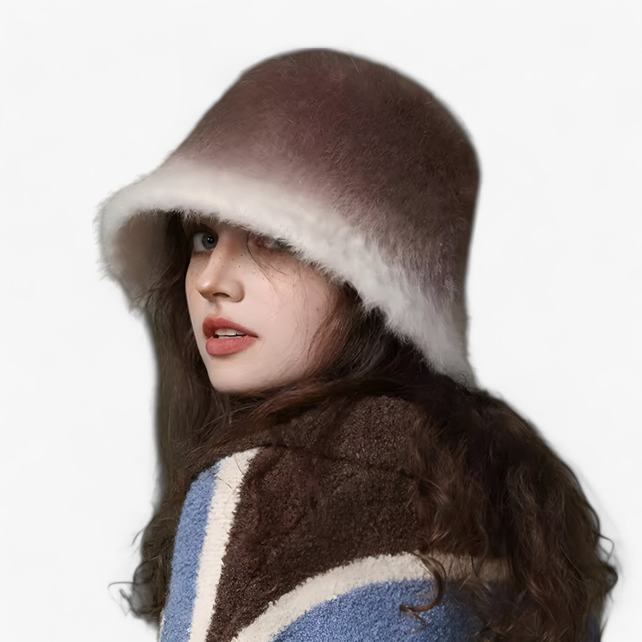 Rabbit-Fur Bucket Hat for Cold Weather