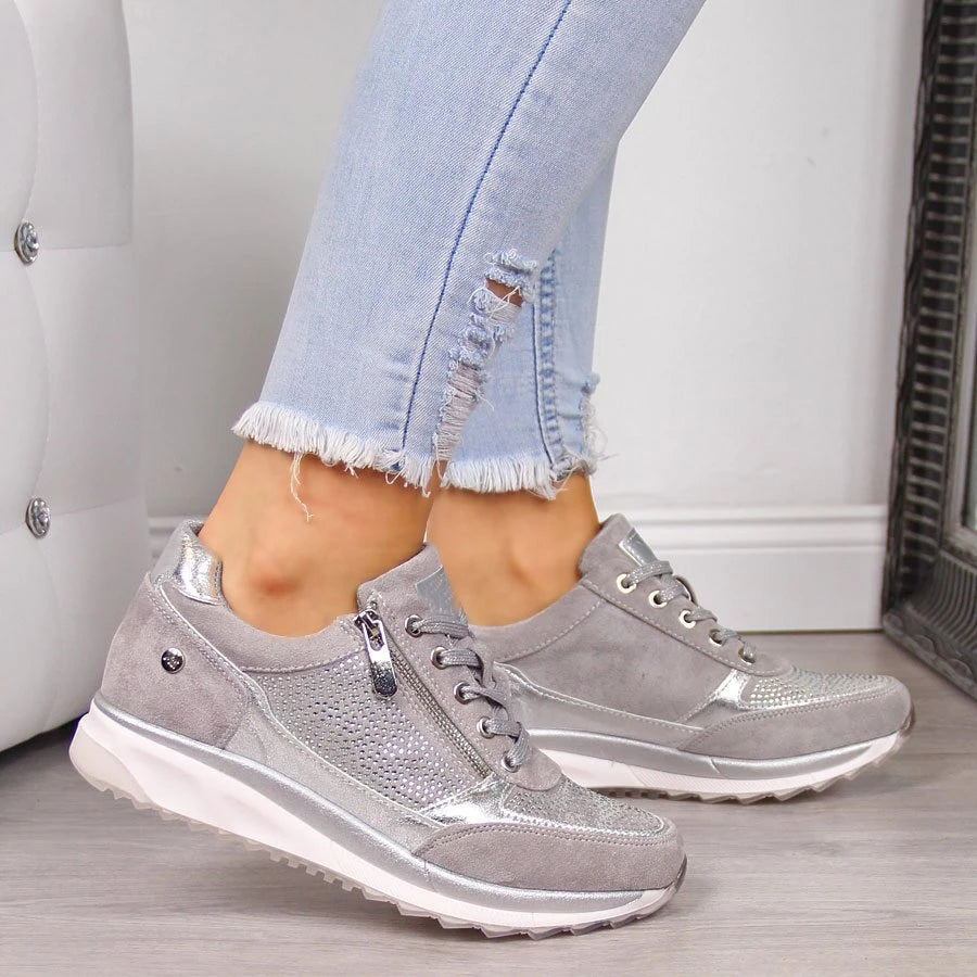 Platform Sneakers with Zipper Closure