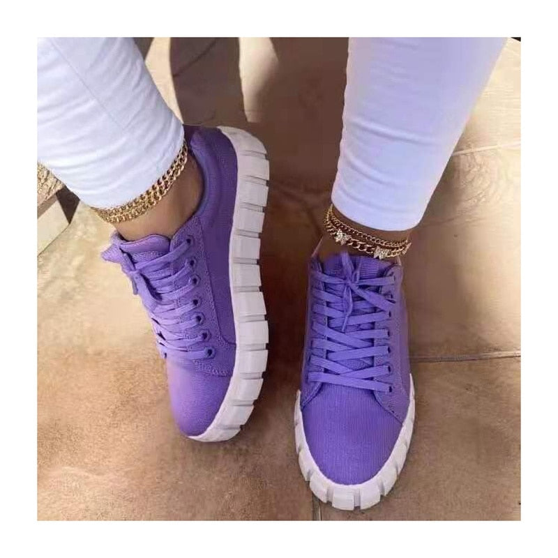 Chunky Platform Sneakers Lace Up Street Style