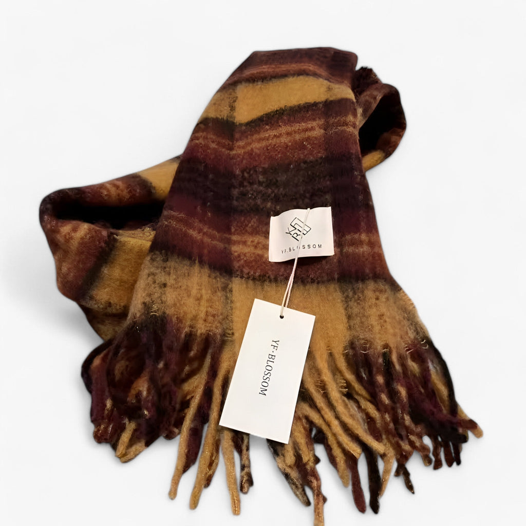 Soft Mohair Checked Shawl