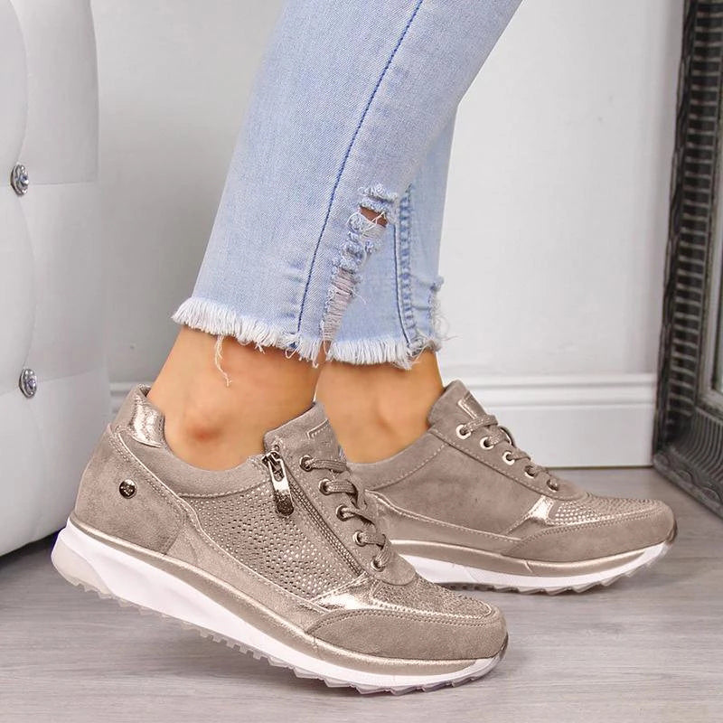 Platform Sneakers with Zipper Closure