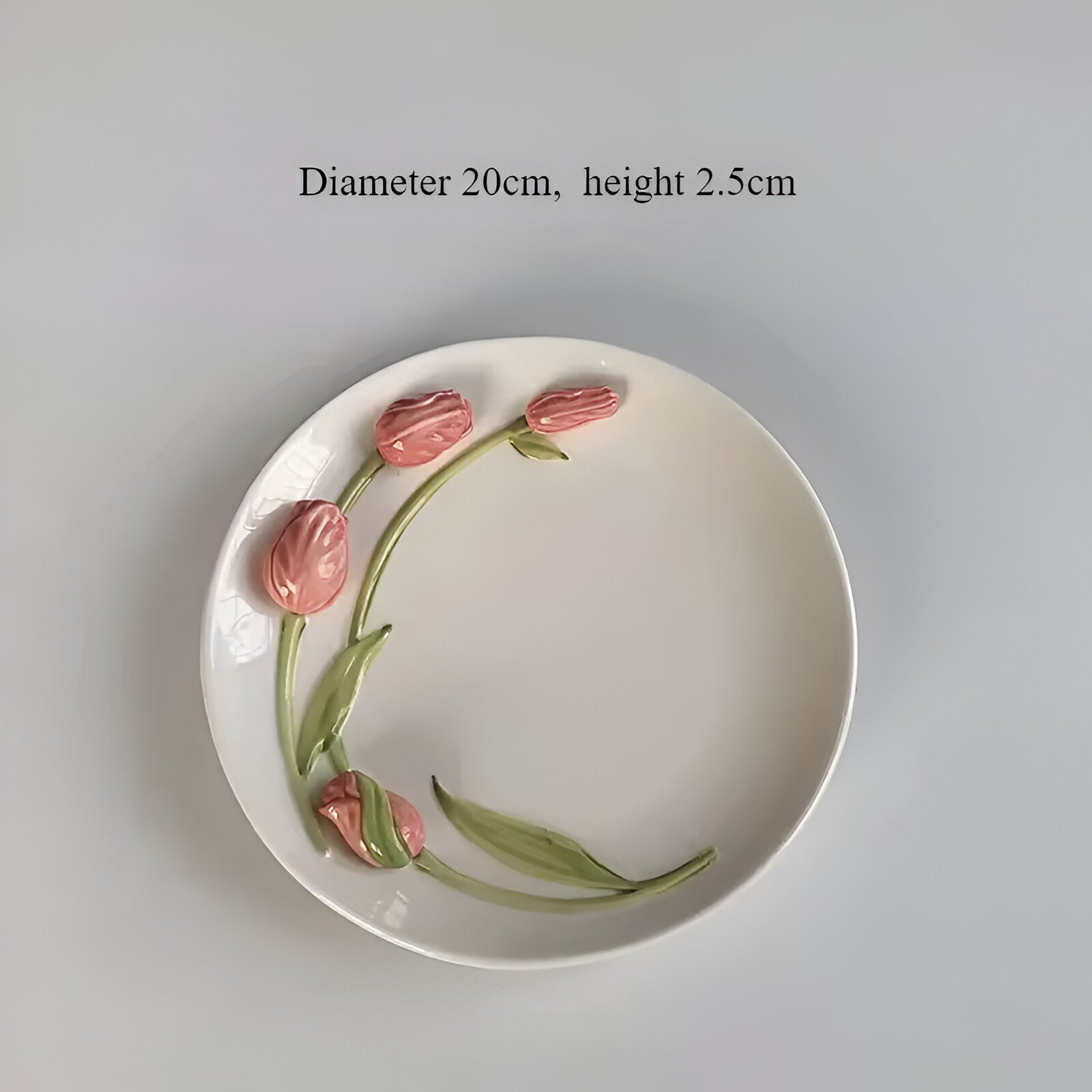 Tulip-Shaped Ceramic Coffee Cup with Saucer