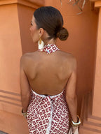 Off-Shoulder Midi Dress with Ruched Detail