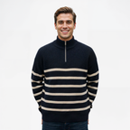 Men’s Half-Zip Striped Sweater