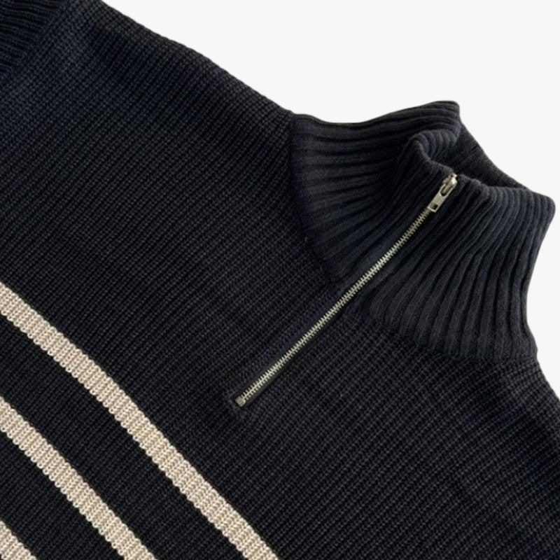 Men’s Half-Zip Striped Sweater