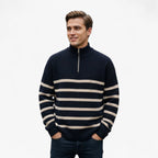 Men’s Half-Zip Striped Sweater