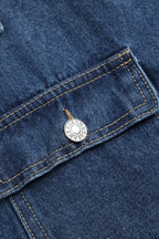 Women’s Denim Jacket Button Front With Waist Belt