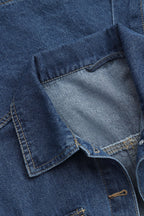 Women’s Denim Jacket Button Front With Waist Belt
